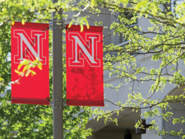 UNL light post banner