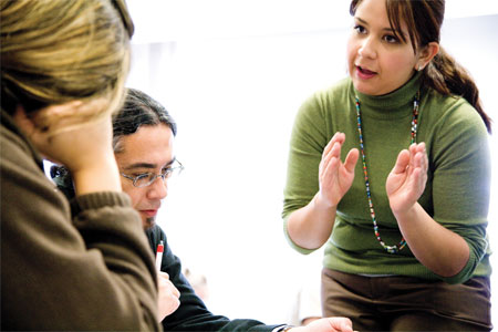 Sign Language Interpreter Interprets Student Conversation